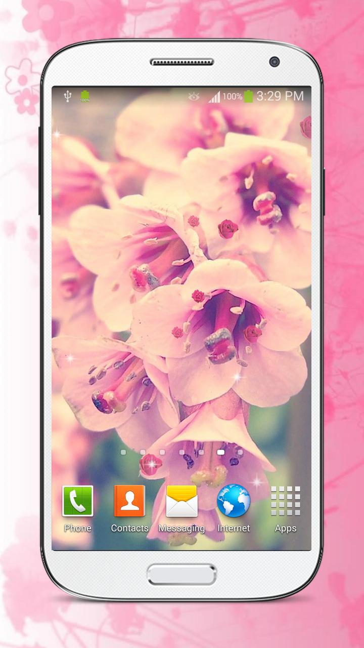 Pink Flowers Live Wallpaper HD