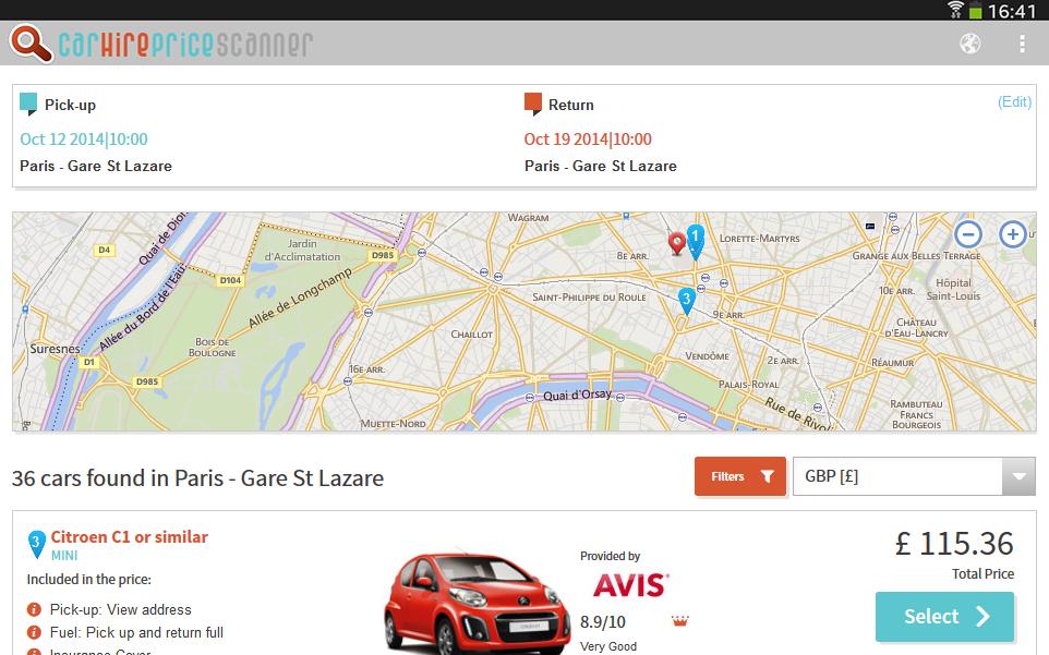 Car Hire Price Scanner