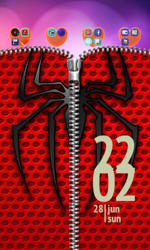 Spider Zipper Lock Screen