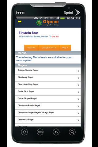 Interactive Food Allergy Menus