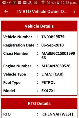 TN RTO Vehicle Owner Details