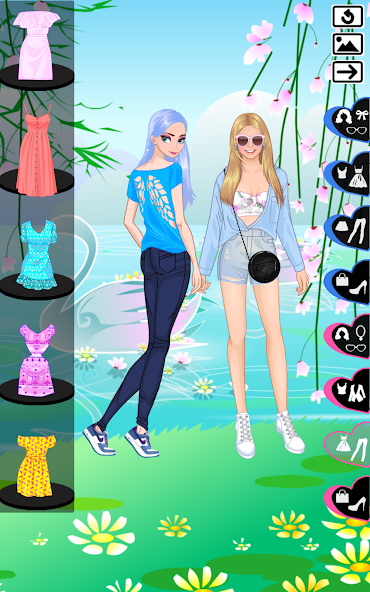 Lovely sisters dress up game