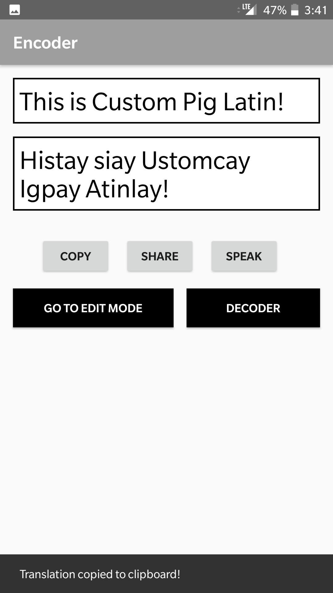 Custom Pig Latin