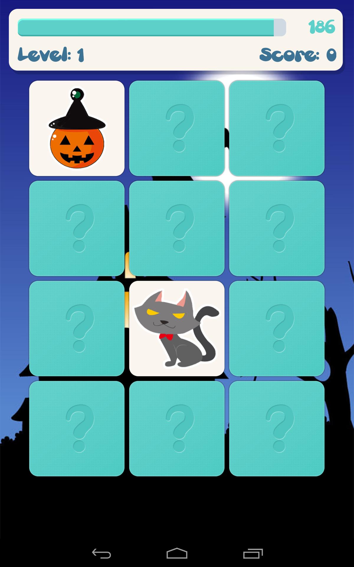 Memory game for kids Halloween