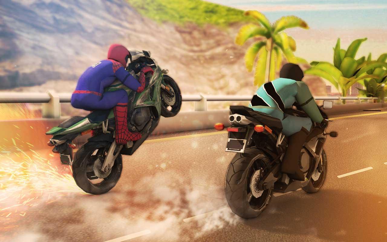 Spider Superhero Moto Racer
